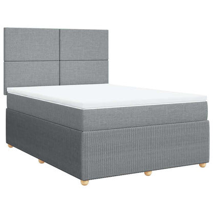 Giroletto a Molle con Materasso Grigio Chiaro 140x200cm Tessuto
