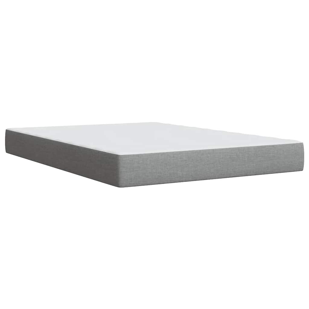 Giroletto a Molle con Materasso Grigio Chiaro 140x200cm Tessuto