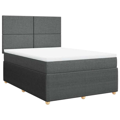 Giroletto a Molle con Materasso Grigio Scuro 140x200cm Tessuto