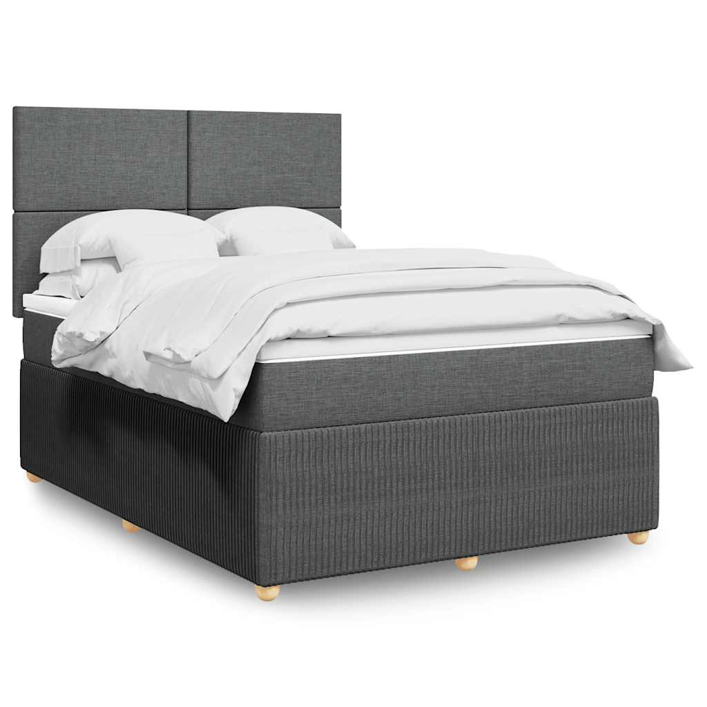 Giroletto a Molle con Materasso Grigio Scuro 140x200cm Tessuto | homemem39