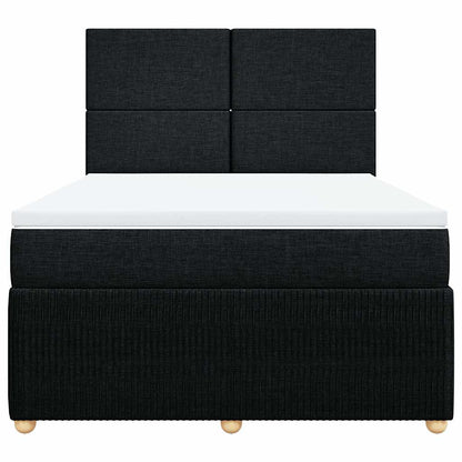 Giroletto a Molle con Materasso Nero 140x200 cm in Tessuto