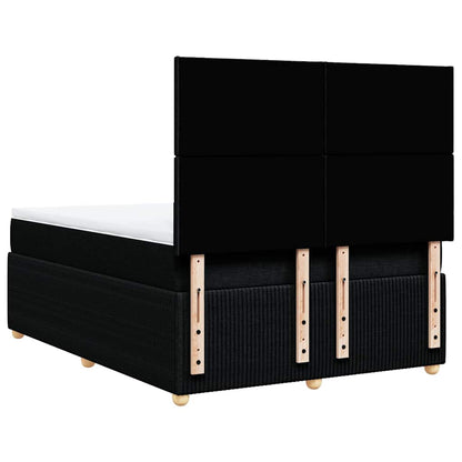 Giroletto a Molle con Materasso Nero 140x200 cm in Tessuto