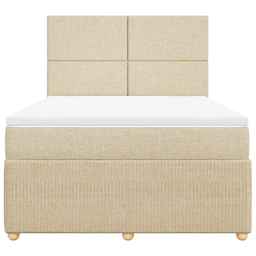Giroletto a Molle con Materasso Crema 140x200 cm in Tessuto