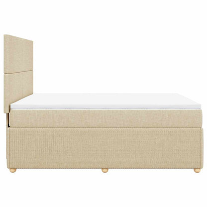 Giroletto a Molle con Materasso Crema 140x200 cm in Tessuto | homemem39