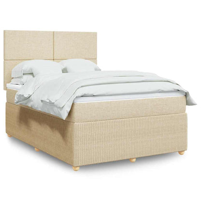 Giroletto a Molle con Materasso Crema 140x200 cm in Tessuto