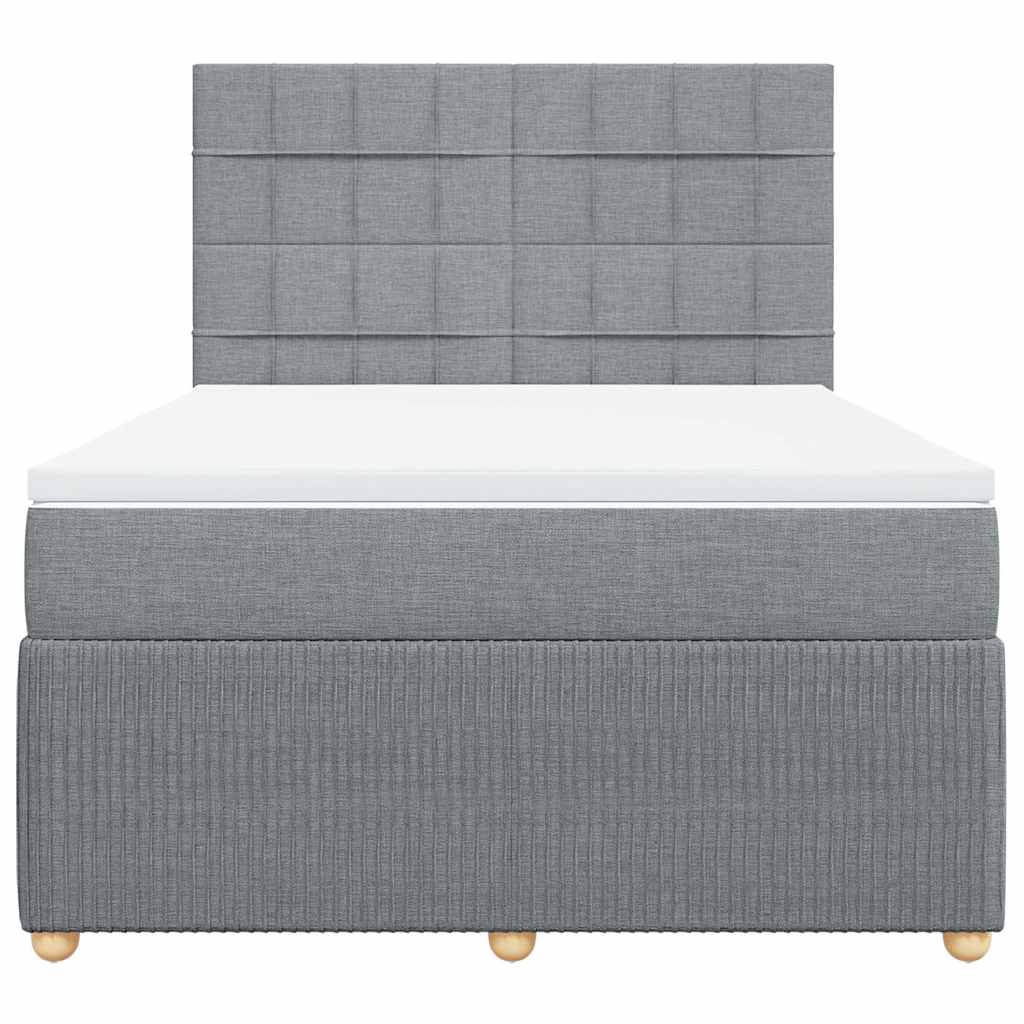 Giroletto a Molle con Materasso Grigio Chiaro 140x200cm Tessuto