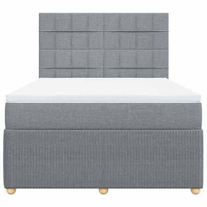 Giroletto a Molle con Materasso Grigio Chiaro 140x200cm Tessuto