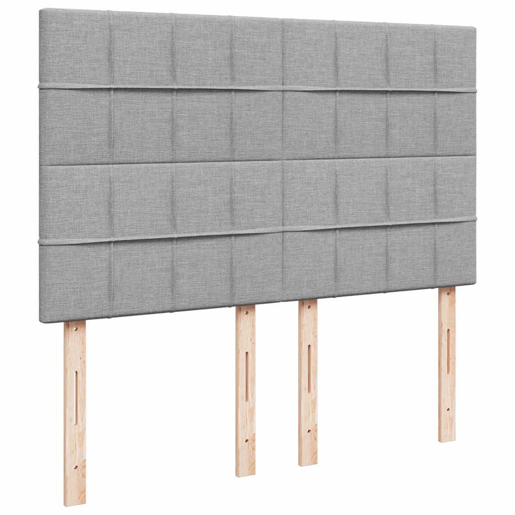 Giroletto a Molle con Materasso Grigio Chiaro 140x200cm Tessuto