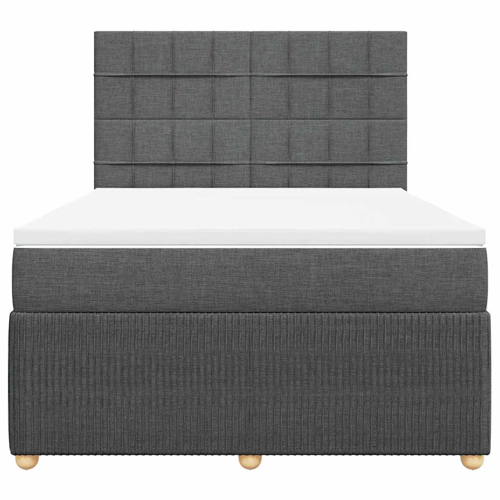 Giroletto a Molle con Materasso Grigio Scuro 140x200cm Tessuto
