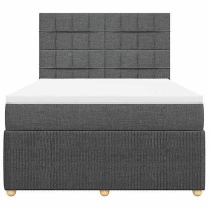 Giroletto a Molle con Materasso Grigio Scuro 140x200cm Tessuto