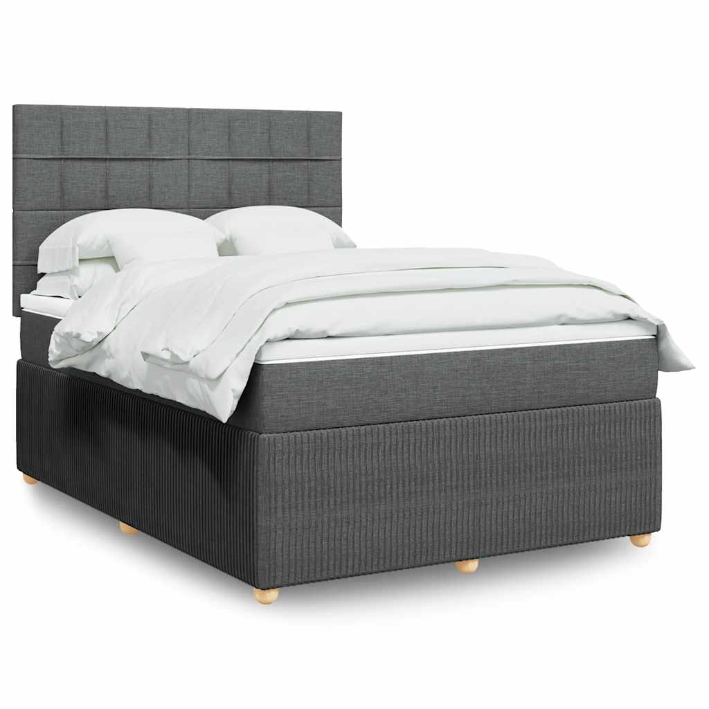 Giroletto a Molle con Materasso Grigio Scuro 140x200cm Tessuto | homemem39