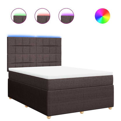 Giroletto a Molle con Materasso Marrone Scuro 140x200cm Tessuto | homemem39