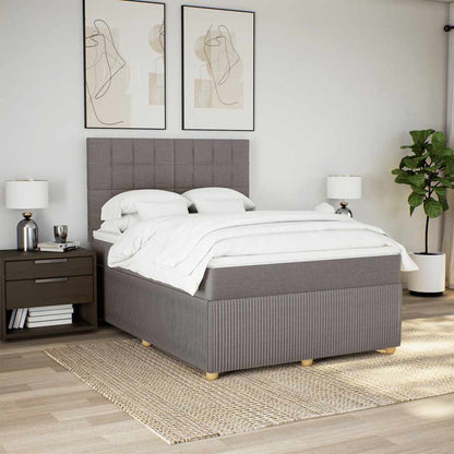 Giroletto a Molle con Materasso Tortora 140x200 cm in Tessuto | homemem39