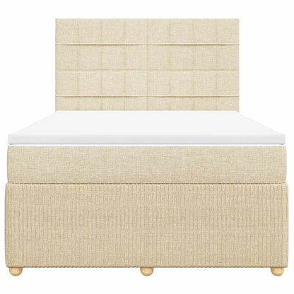 Giroletto a Molle con Materasso Crema 140x200 cm in Tessuto | homemem39