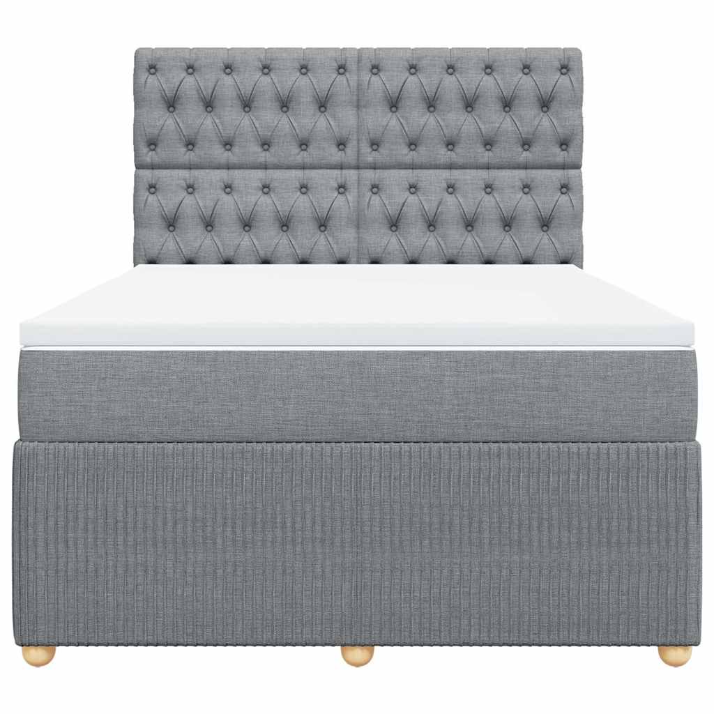 Giroletto a Molle con Materasso Grigio Chiaro 140x200cm Tessuto