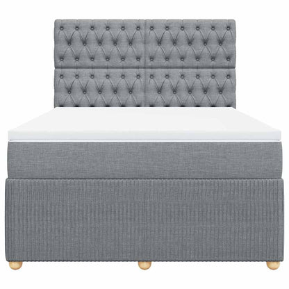 Giroletto a Molle con Materasso Grigio Chiaro 140x200cm Tessuto