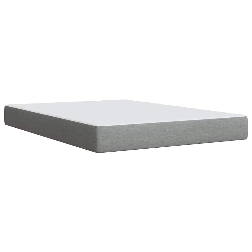 Giroletto a Molle con Materasso Grigio Chiaro 140x200cm Tessuto