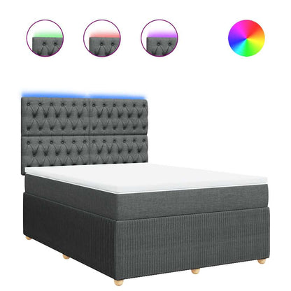 Giroletto a Molle con Materasso Grigio Scuro 140x200cm Tessuto