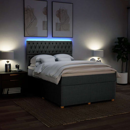 Giroletto a Molle con Materasso Grigio Scuro 140x200cm Tessuto
