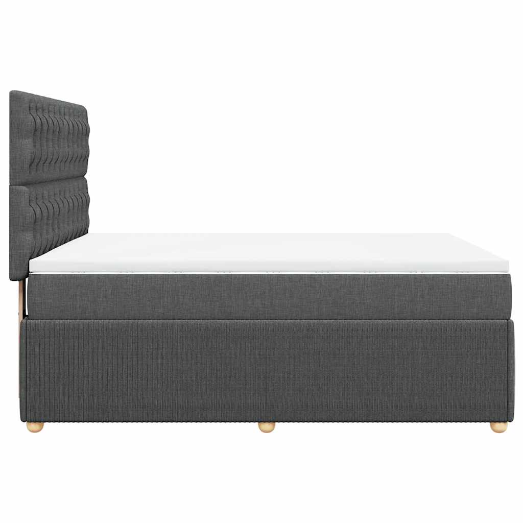 Giroletto a Molle con Materasso Grigio Scuro 140x200cm Tessuto | homemem39