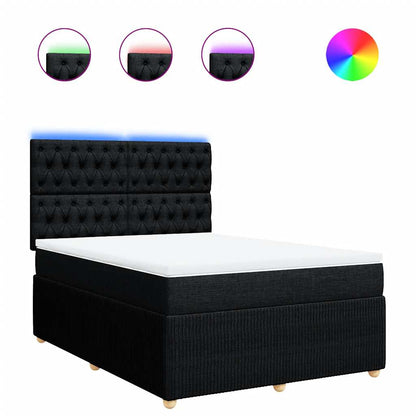 Giroletto a Molle con Materasso Nero 140x200 cm in Tessuto | homemem39