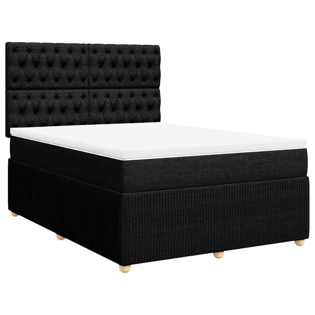 Giroletto a Molle con Materasso Nero 140x200 cm in Tessuto | homemem39