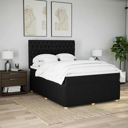 Giroletto a Molle con Materasso Nero 140x200 cm in Tessuto | homemem39