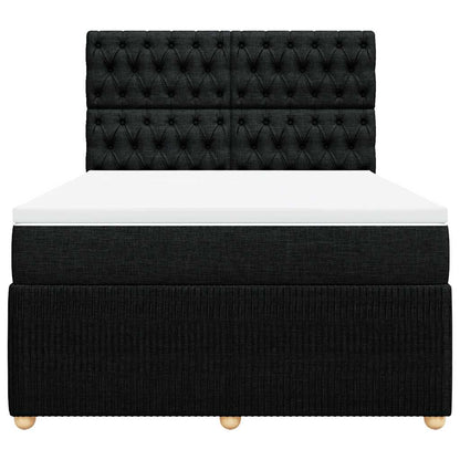 Giroletto a Molle con Materasso Nero 140x200 cm in Tessuto