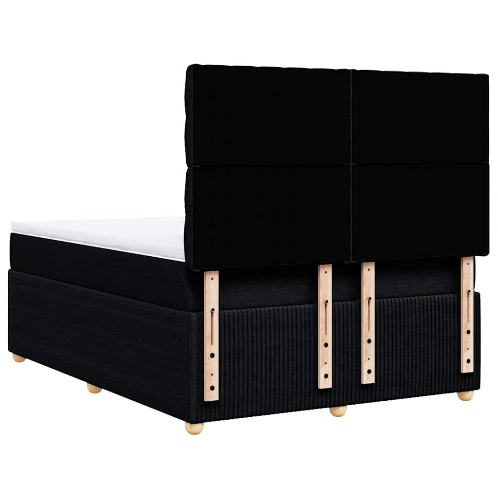Giroletto a Molle con Materasso Nero 140x200 cm in Tessuto