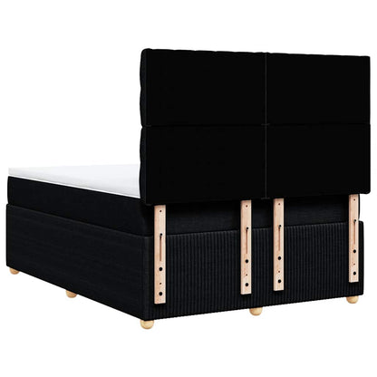 Giroletto a Molle con Materasso Nero 140x200 cm in Tessuto