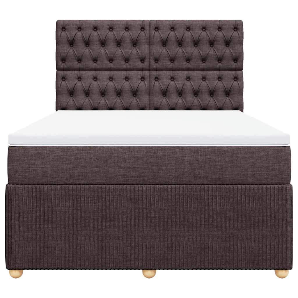 Giroletto a Molle con Materasso Marrone Scuro 140x200cm Tessuto | homemem39