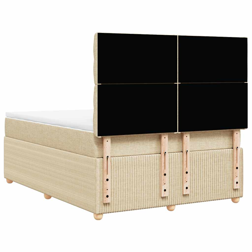 Giroletto a Molle con Materasso Crema 140x200 cm in Tessuto | homemem39
