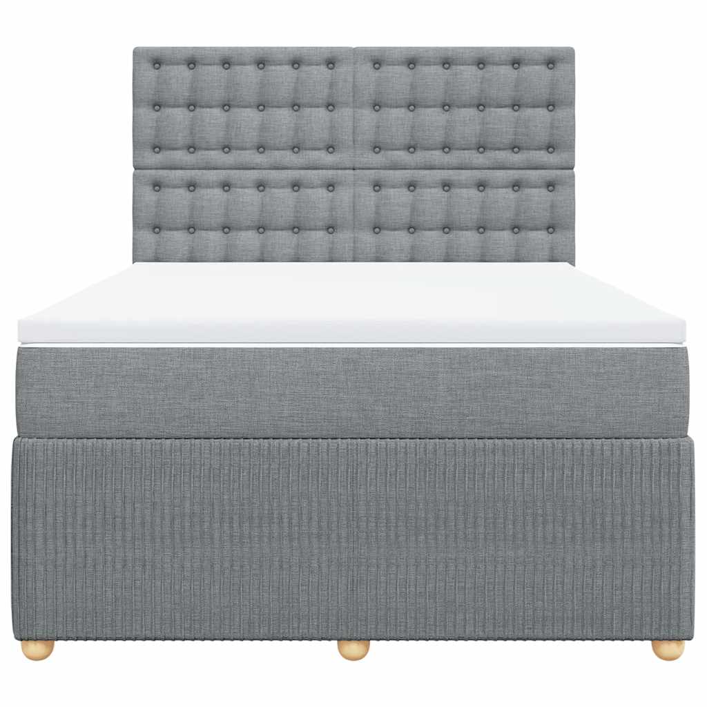 Giroletto a Molle con Materasso Grigio Chiaro 140x200cm Tessuto | homemem39