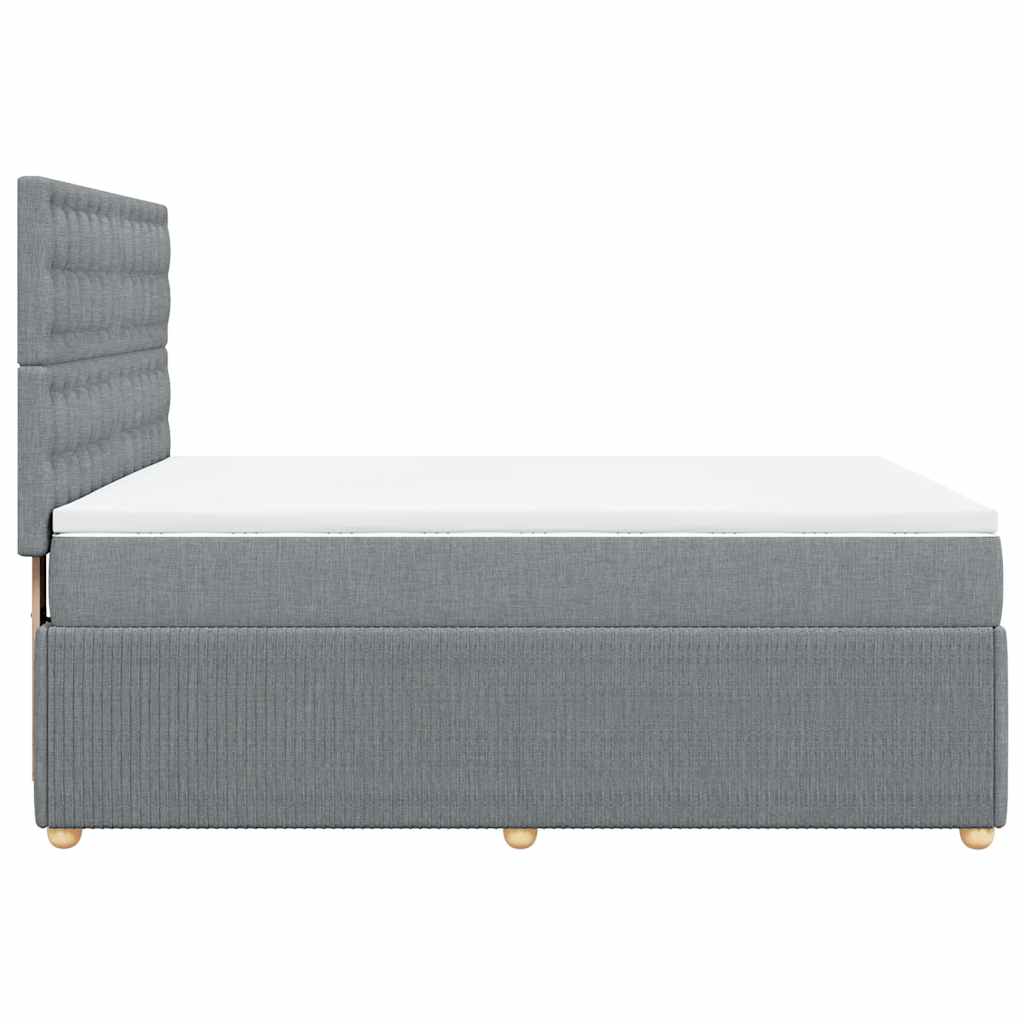 Giroletto a Molle con Materasso Grigio Chiaro 140x200cm Tessuto | homemem39