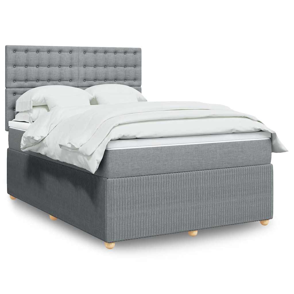Giroletto a Molle con Materasso Grigio Chiaro 140x200cm Tessuto | homemem39