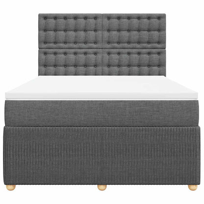 Giroletto a Molle con Materasso Grigio Scuro 140x200cm Tessuto
