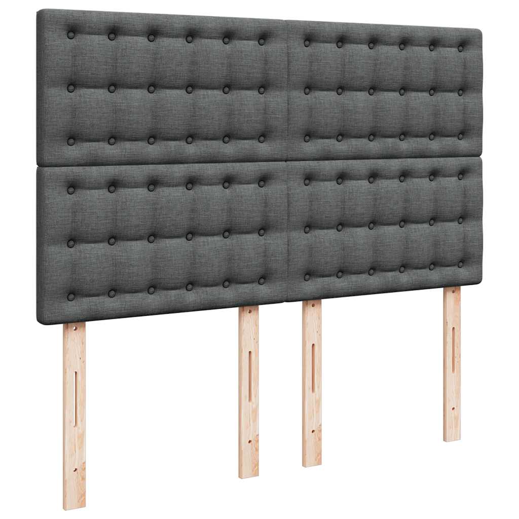 Giroletto a Molle con Materasso Grigio Scuro 140x200cm Tessuto
