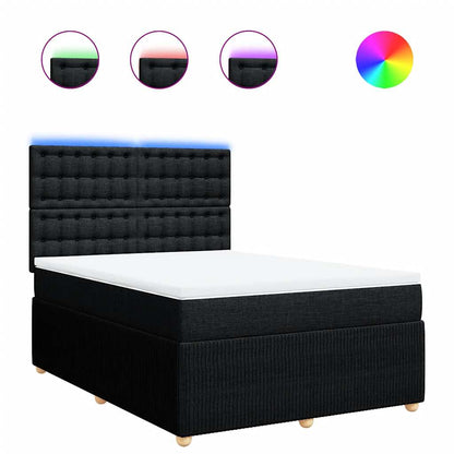 Giroletto a Molle con Materasso Nero 140x200 cm in Tessuto | homemem39