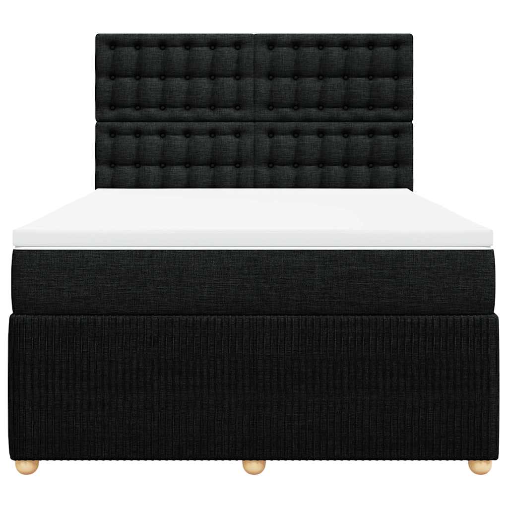 Giroletto a Molle con Materasso Nero 140x200 cm in Tessuto | homemem39