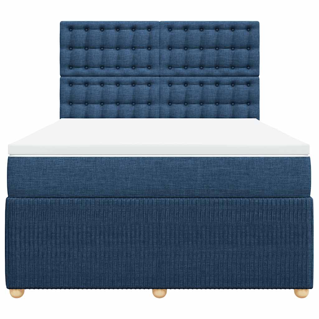Giroletto a Molle con Materasso Blu 140x200 cm in Tessuto