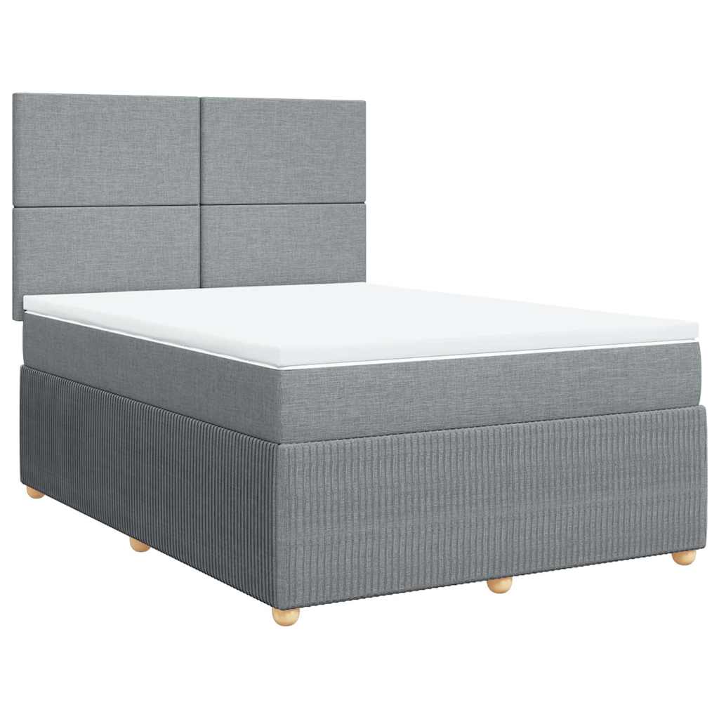 Giroletto a Molle con Materasso Grigio Chiaro 160x200cm Tessuto | homemem39