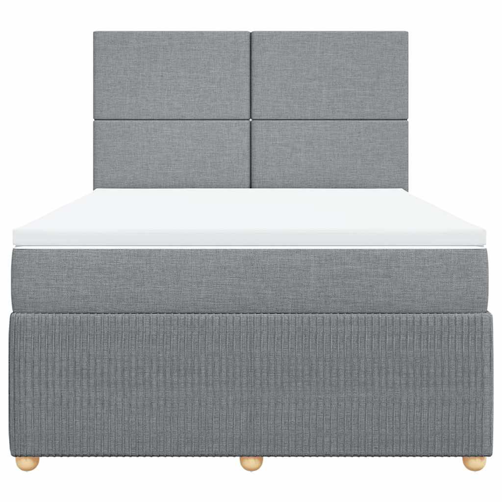 Giroletto a Molle con Materasso Grigio Chiaro 160x200cm Tessuto