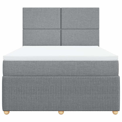 Giroletto a Molle con Materasso Grigio Chiaro 160x200cm Tessuto