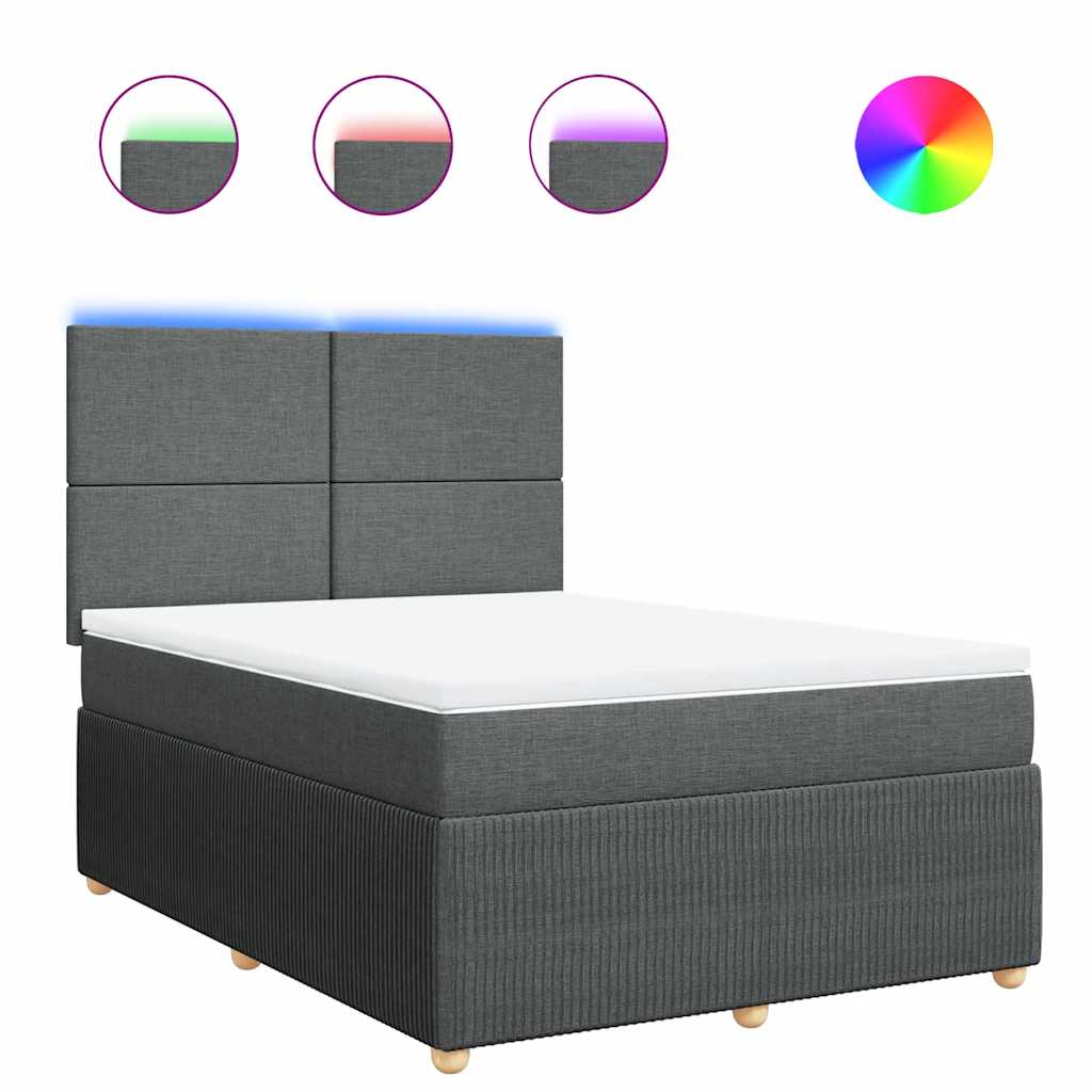 Giroletto a Molle con Materasso Grigio Scuro 160x200 cm Tessuto | homemem39