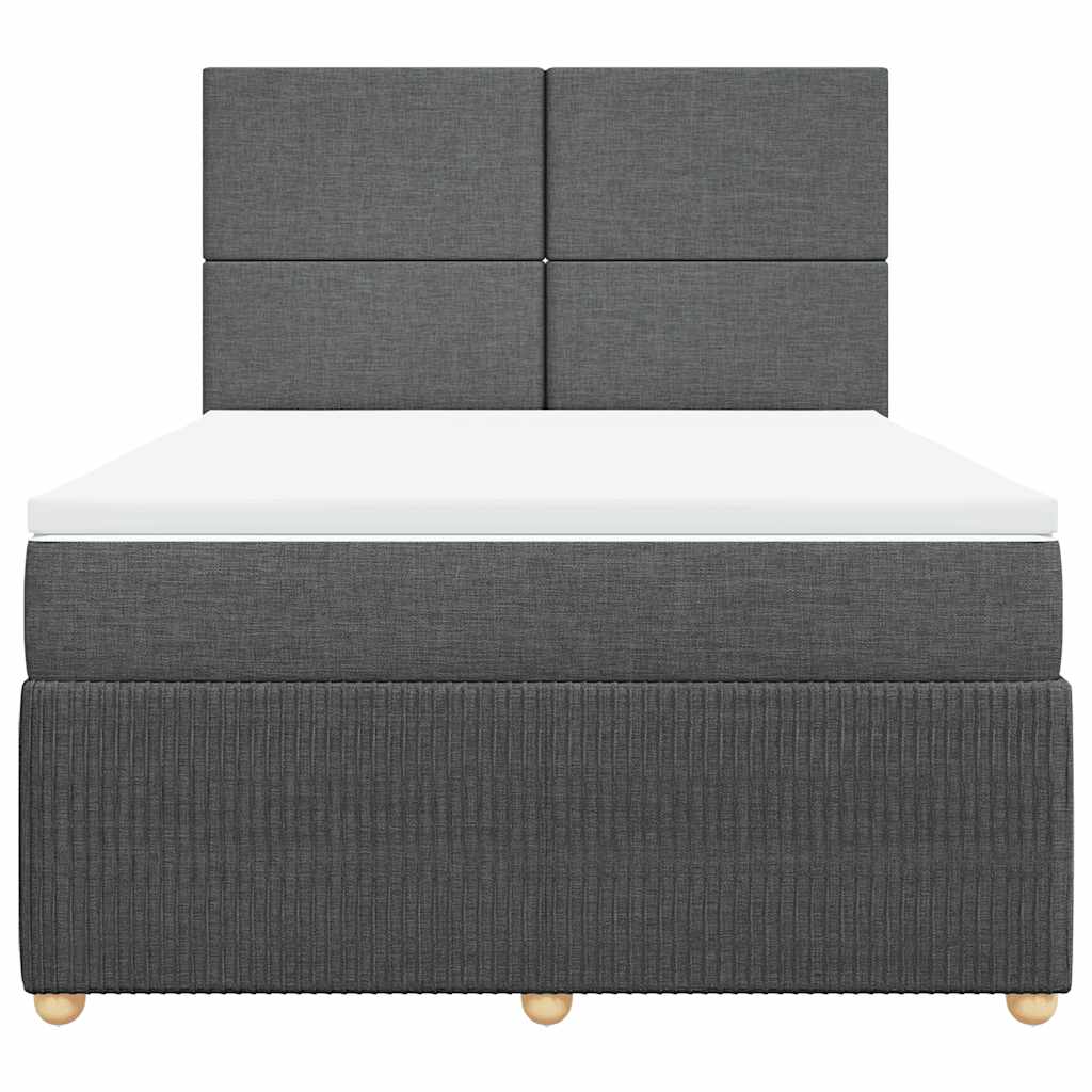 Giroletto a Molle con Materasso Grigio Scuro 160x200 cm Tessuto