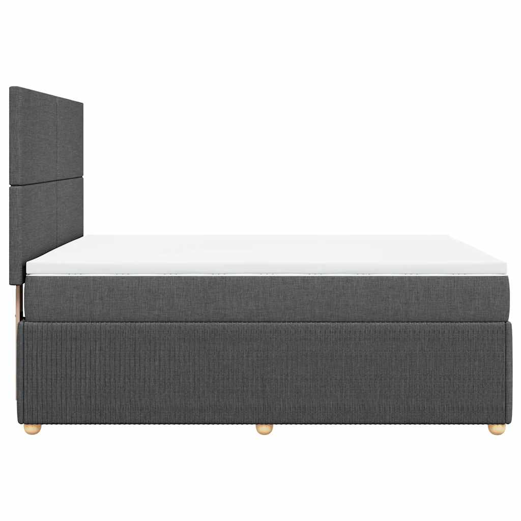 Giroletto a Molle con Materasso Grigio Scuro 160x200 cm Tessuto | homemem39