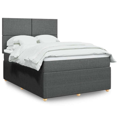 Giroletto a Molle con Materasso Grigio Scuro 160x200 cm Tessuto | homemem39