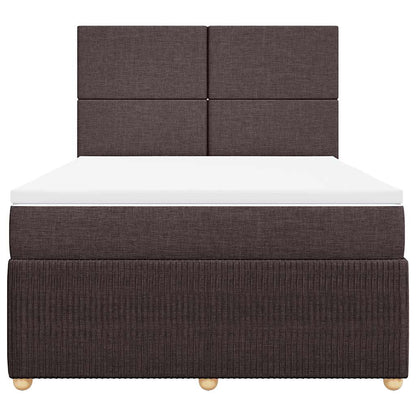 Giroletto a Molle con Materasso Marrone Scuro 160x200cm Tessuto | homemem39