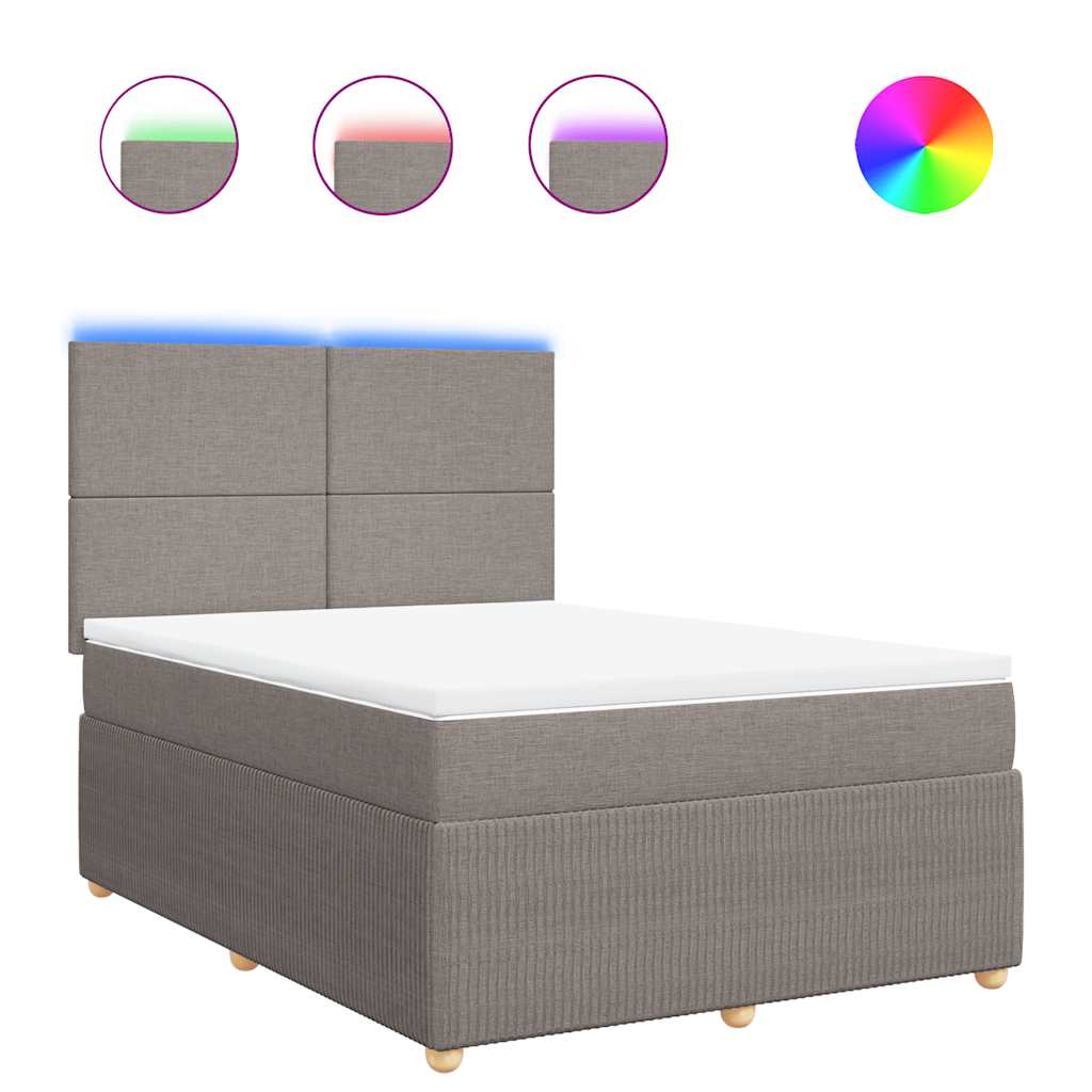 Giroletto a Molle con Materasso Tortora 160x200 cm in Tessuto | homemem39