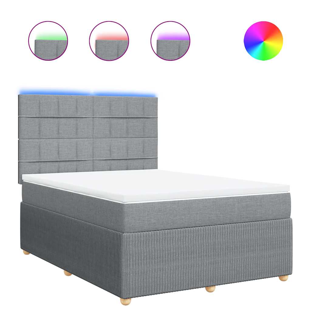 Giroletto a Molle con Materasso Grigio Chiaro 160x200cm Tessuto | homemem39